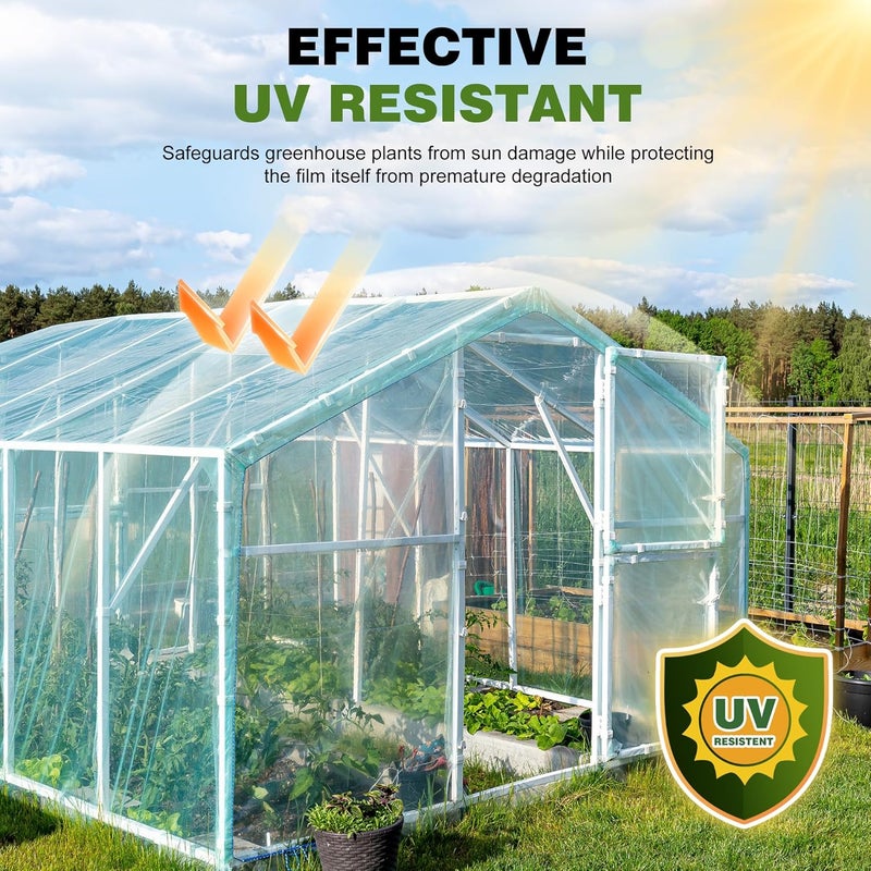 PROMORE 6 Mil Greenhouse Plastic Sheeting Clear 8x25 FT, Heavy Duty Polyethylene Film, UV Resistant, Tear-Proof, for Garden, Agriculture, Painting, Floor Protection - Image 4